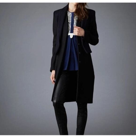Marchesa Voyage Vogue Runway Wool Winter Coat‎ Black/Navy Sz 2 - Picture 1 of 14